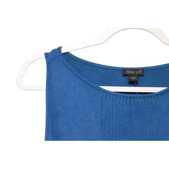 J Jill Wearever Collection Dress Size Medium Cobalt Blue Pintuck Pleat Stretch - Picture 5 of 14